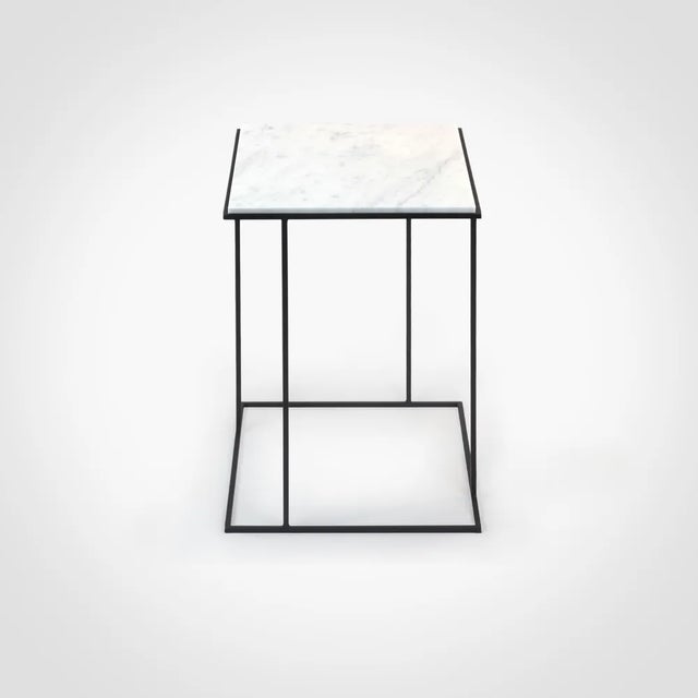 Metal Carrara Marble Frame Side Table by Nicola Di Froscia for DFdesignlab For Sale - Image 7 of 7