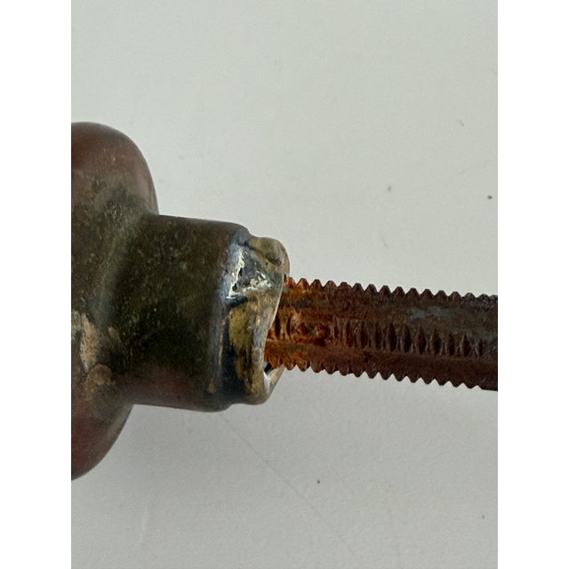 Antique Clear Glass Door Knob Set With Brass Hardware, 1920s–1930s For Sale - Image 13 of 13