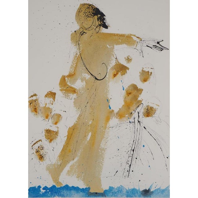 Salvador DALI (1904-1989) Biblia Sacra: Jesus walking on water, 1967 Color lithograph Unsigned On Vellum 35 x 48 cm (c. 14...