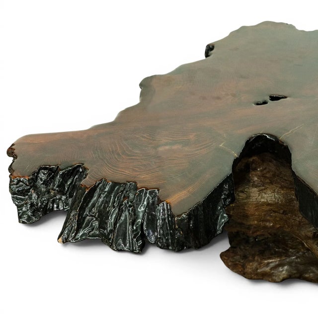 50 Inch Long 1970s Redwood Burl Coffee Table With Root Base For Sale In West Palm - Image 6 of 7