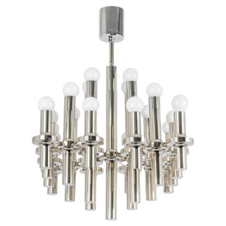 Mid-Century Chrome Chandelier attributed to Gaetano Sciolari for Staff,1970s For Sale