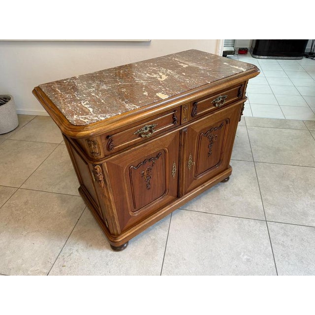 Baroque Sideboard in Oak with Granite Top For Sale - Image 10 of 12