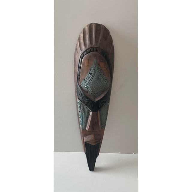 Wood Vintage Hand Carved African Asante Mask For Sale - Image 7 of 8