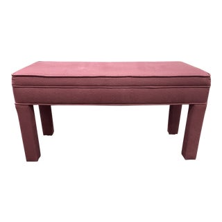 Late 20th Century Upholstered Parsons Bench For Sale