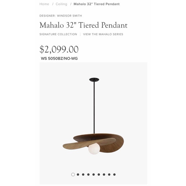Brand-new, never installed set of 2 Mahalo 32” Tiered Pendant from the Visual Comfort Signature Collection, designed by...