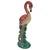 Mid-century pink and green long-legged "Gazer" flamingo ceramic figurine. The statue detailed a pink flamingo with long...