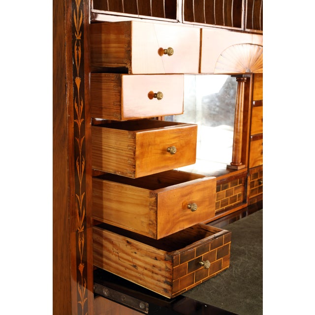 Brown Classical Inlaid Walnut Secretary, 1800s For Sale - Image 8 of 18