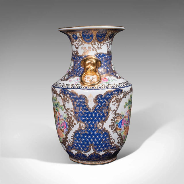 This is a large vintage decorative vase. An Italian, ceramic baluster urn with Baroque revival taste, dating to the late...