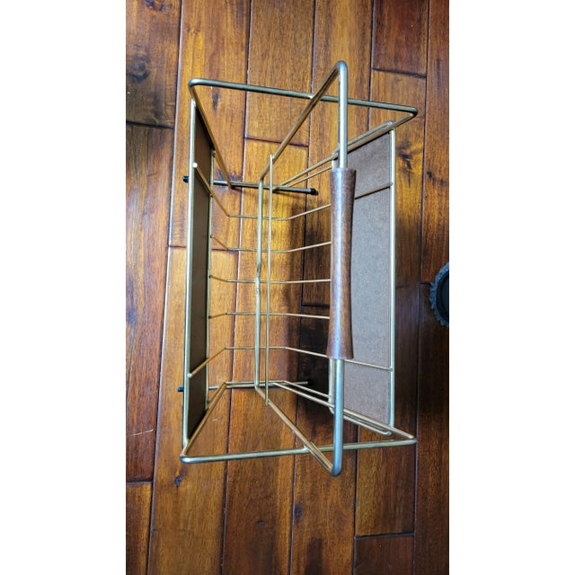 Brass Mid 20th Century Brass Magazine Rack For Sale - Image 8 of 11