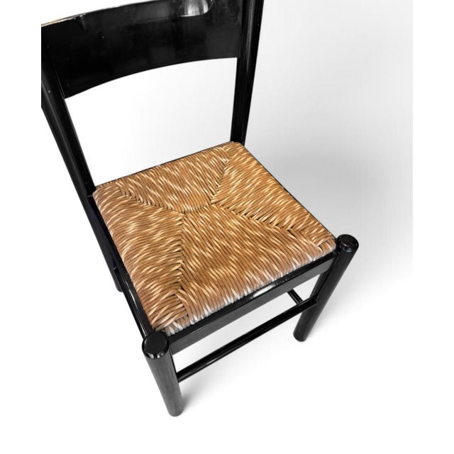 Carimate Dining Suite, in Rush and Black Ebony by Vico Magistretti for Habitat, 1964, Set of 5 For Sale - Image 9 of 15