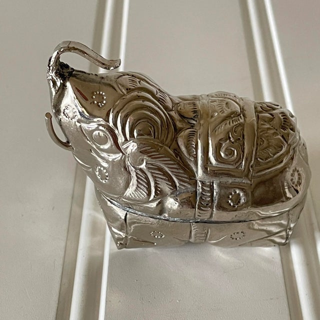 Silver Antique Cambodian Silver Elephant Betel Box For Sale - Image 8 of 8