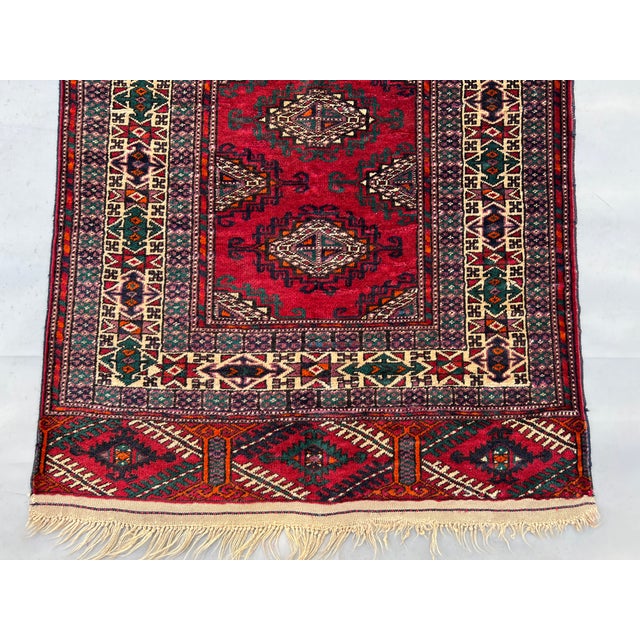 Traditional Yomut Turkmen Kepse Gul Single Column Runner - 2'8" X 12'0 For Sale - Image 3 of 11