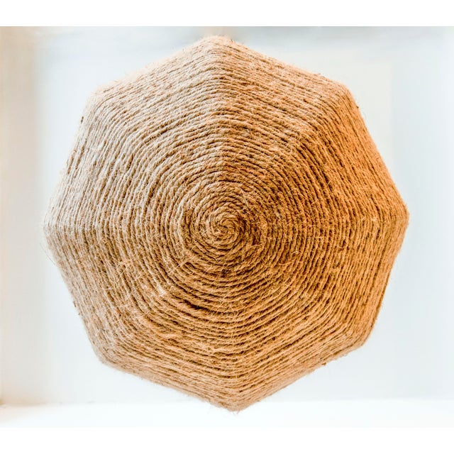 Jute Roped Globe Hanging Light Fixture 16” For Sale - Image 4 of 4