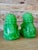 Chinese Pair of Vintage Chinese Style Faux Jade Foo Dog Guardian Statues For Sale - Image 3 of 8
