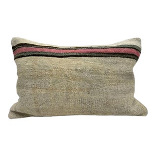 Turkish Hemp Pillow Cushion Natural Beige Brown Blush Pink Green Pillow Cushion Cover 16" x 24" For Sale