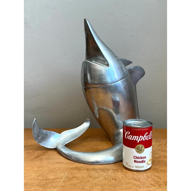Metal Retro Metal Dolphin Beverage Cooler For Sale - Image 7 of 13