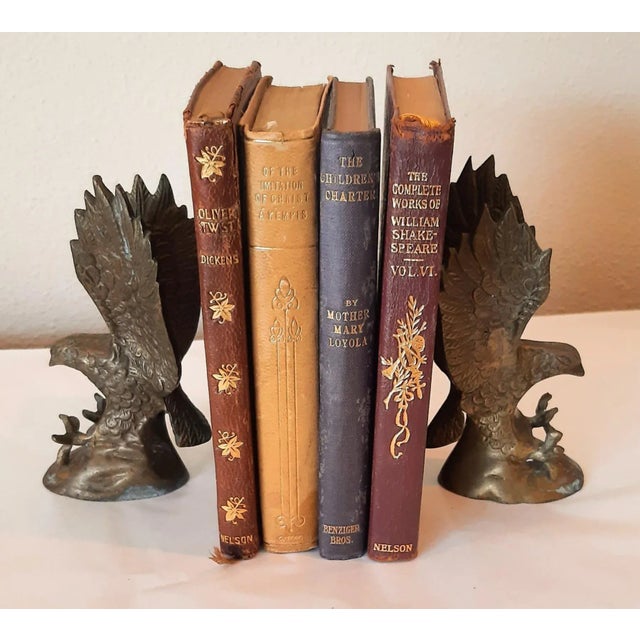 Vintage brass "Eagles in Flight" bookends. Although smaller in scale, they are sturdy enough to hold your books or can be...