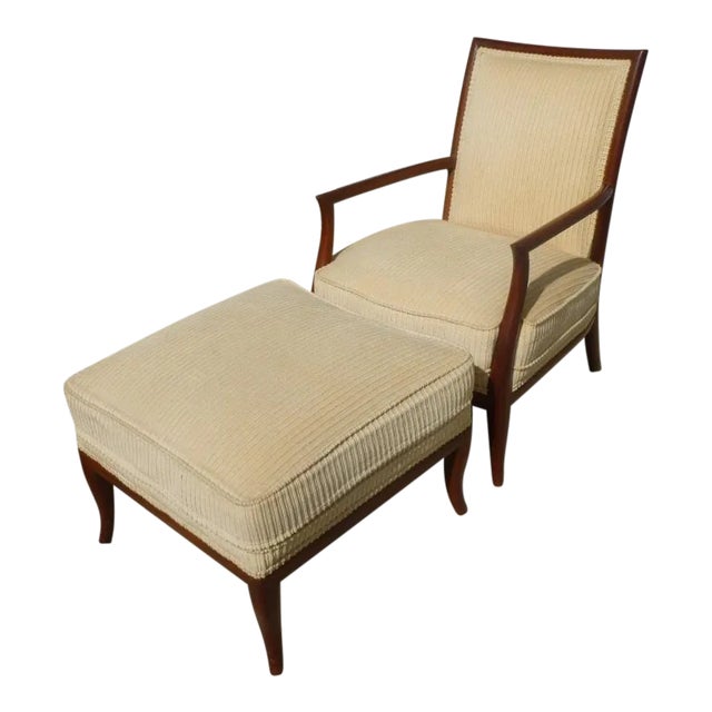 Robsjohn Gibbings for Widdicomb French Bergere & Ottoman For Sale