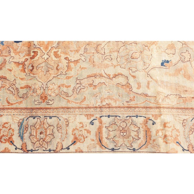 Textile Early 20th Century Persian Tabriz Botanic Handmade Wool Rug For Sale - Image 7 of 9