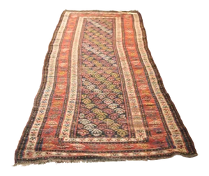 Antique Boteh Design Daisy Runner, 3.6 x 11