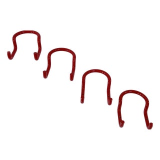 Red Taka Coat Hooks by Cesare Rota Nodari for Acerbis, 1960s, Set of 4 For Sale