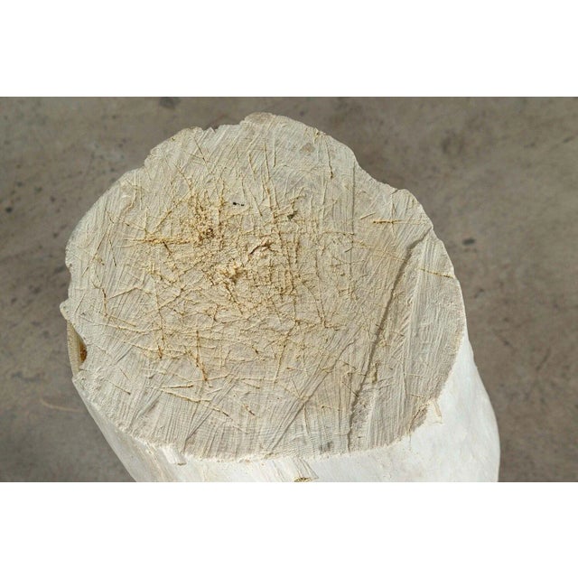 Circa 1890 19thC French Provincial Elm Chopping Block Table. W40cm x D37cm xH81cm.