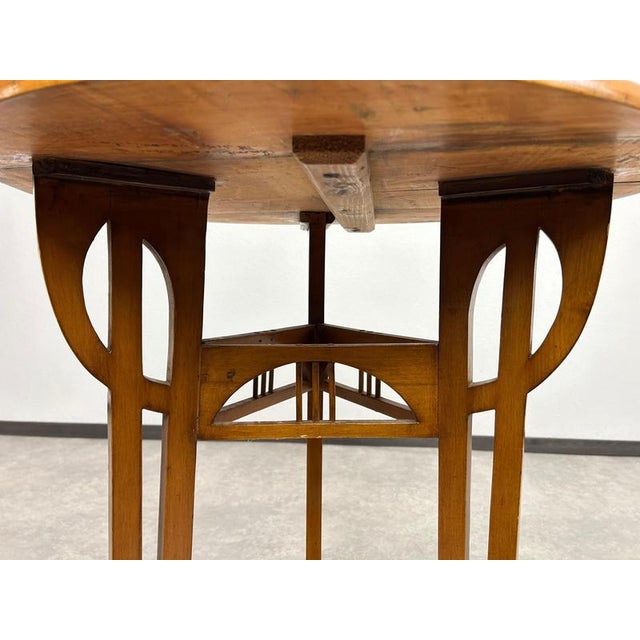 Art Nouveau Round Coffee Table with Carved Top, 1890s For Sale - Image 10 of 11