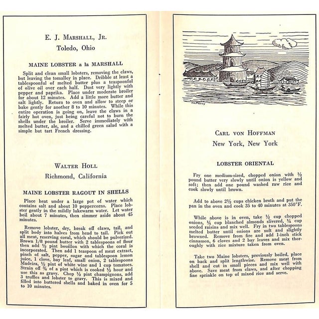 White "Maine: 27 New Lobster Recipes" 1955 For Sale - Image 8 of 14