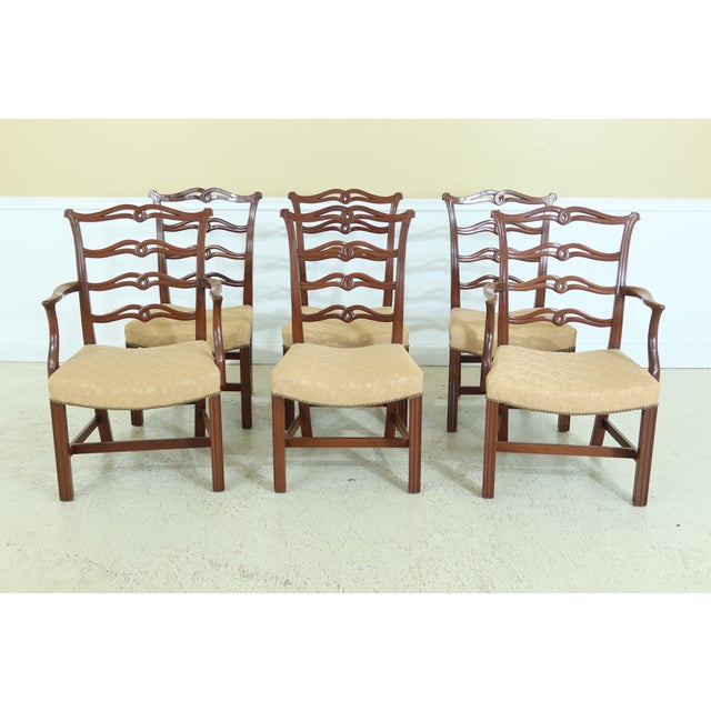 Virginia Craftsmen Ribbon Back Mahogany Dining Room Chairs Set