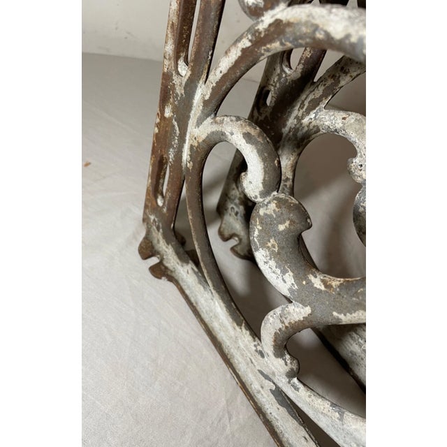 Large Pair Antique Cast Iron Architectural Salvage Wall Corbels Bracket Sconce For Sale - Image 4 of 13