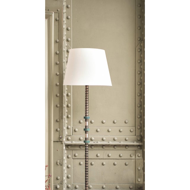 Alte Floor Lamp in Brass with Bronze and Fabric by Marine Breynaert For Sale - Image 4 of 6