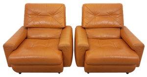 Set of Vintage Leather Lounge Chairs, 1970s