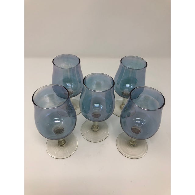 Vintage Iridescent Blue Cordial Glasses Set of 5 Chairish