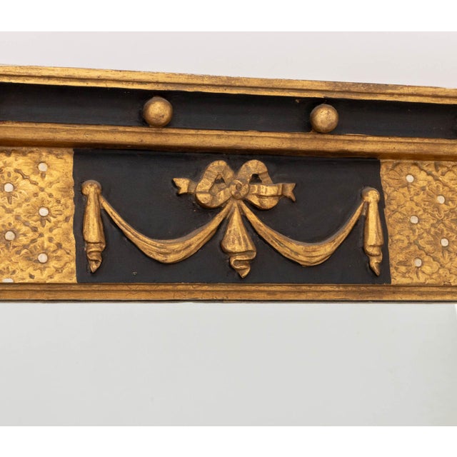 Neoclassical Style Ebonized and Giltwood Mirror For Sale - Image 4 of 9
