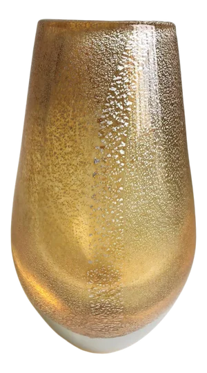 Italian Gold Glass Stardust Vase