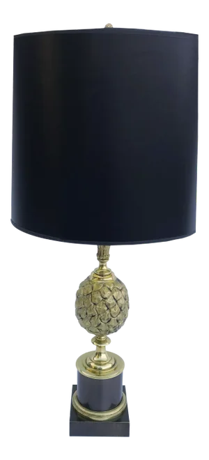 1960s Maison Charles Pine Cone Bronze Table Lamp