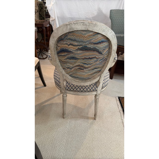 Very Rare! Pair of Louis XVI Period Painted Fauteuils With Hand Needlepoint Upholstery, France Circa 1770 For Sale - Image 12 of 13