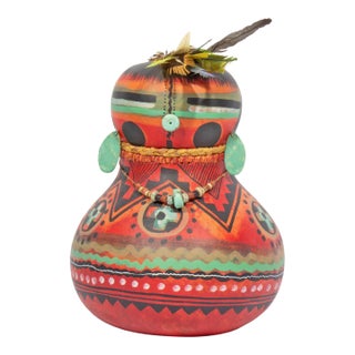 1984 “Pre-Historic Kachina” Gourd Sculpture by Robert Rivera For Sale