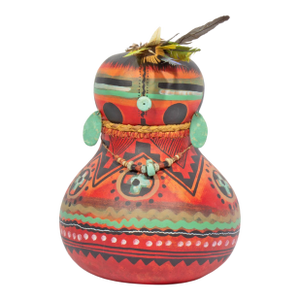 1984 “Pre-Historic Kachina” Gourd Sculpture by Robert Rivera