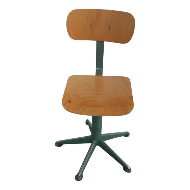 Swivel Stool with Backrest, 1970 For Sale