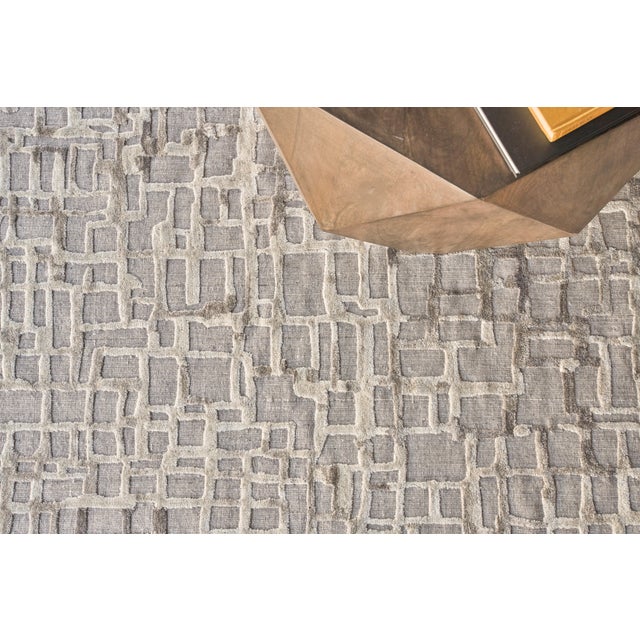 Exquisite Rugs Vista Handmade New Zealand Wool & Bamboo Silk Mocha Beige Rug-9'X12' For Sale In Los Angeles - Image 6 of 7