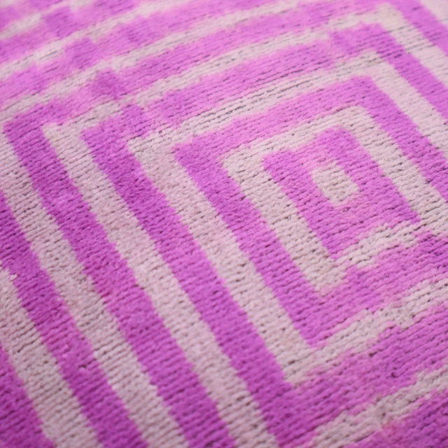 Handmade Luxury Pink Velvet Throw Pillow With Down Feather Insert For Sale - Image 9 of 12