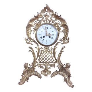 Antique Clock in Bronze For Sale
