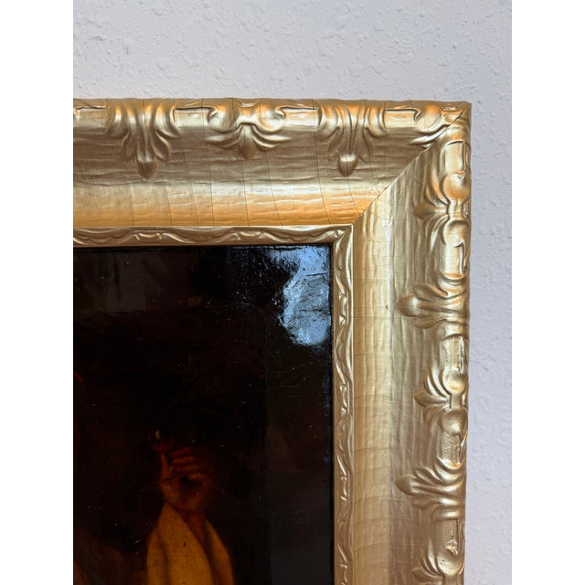 Antique 19c. Oil Painting Monk Portrait by e.c. Edson Gilt Frame Religious Art For Sale - Image 4 of 9