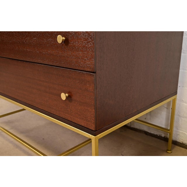 Paul McCobb Irwin Collection Mahogany and Brass Chest of Drawers, Newly Refinished For Sale - Image 11 of 16