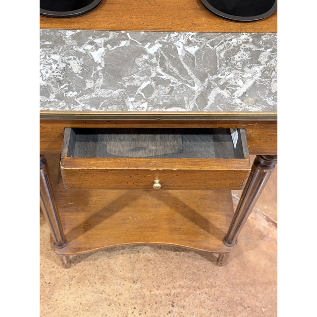 Antique Louis XVI Style Mahogany Rafraichissoir Side Table With Marble Top For Sale In New York - Image 6 of 9
