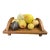 Vintage Wooden Tray With 8 Pieces Italian Alabaster Fruit For Sale