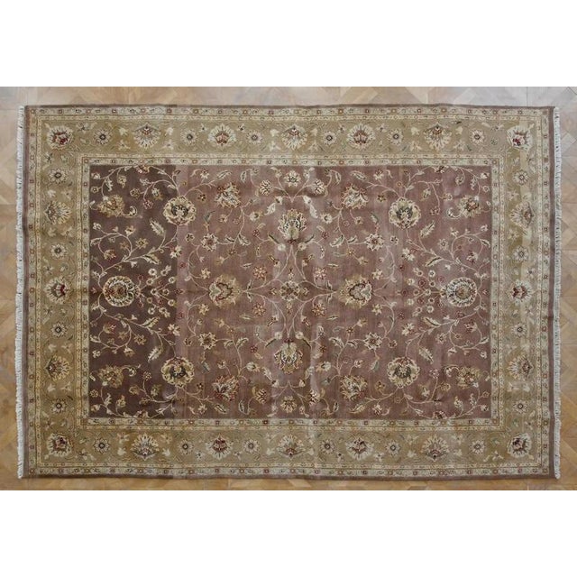 Vintage Hand-Knotted Agra Rug For Sale - Image 9 of 10