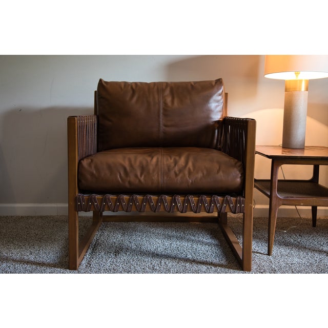 Wood Late 20th Century Palecek Attributed Commodore Lounge Chairs (2) For Sale - Image 7 of 12