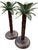 Late 20th Century Vintage Palm Tree Candle Holder Pair | Antiqued Metal & Green Patina | Hollywood Regency Style For Sale - Image 5 of 6